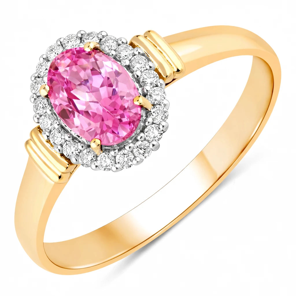 Vintage Oval Cut Diamond Accent Ring