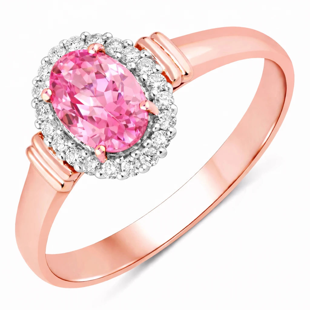 Vintage Oval Cut Diamond Accent Ring