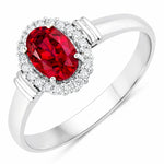 Vintage Oval Cut Diamond Accent Ring