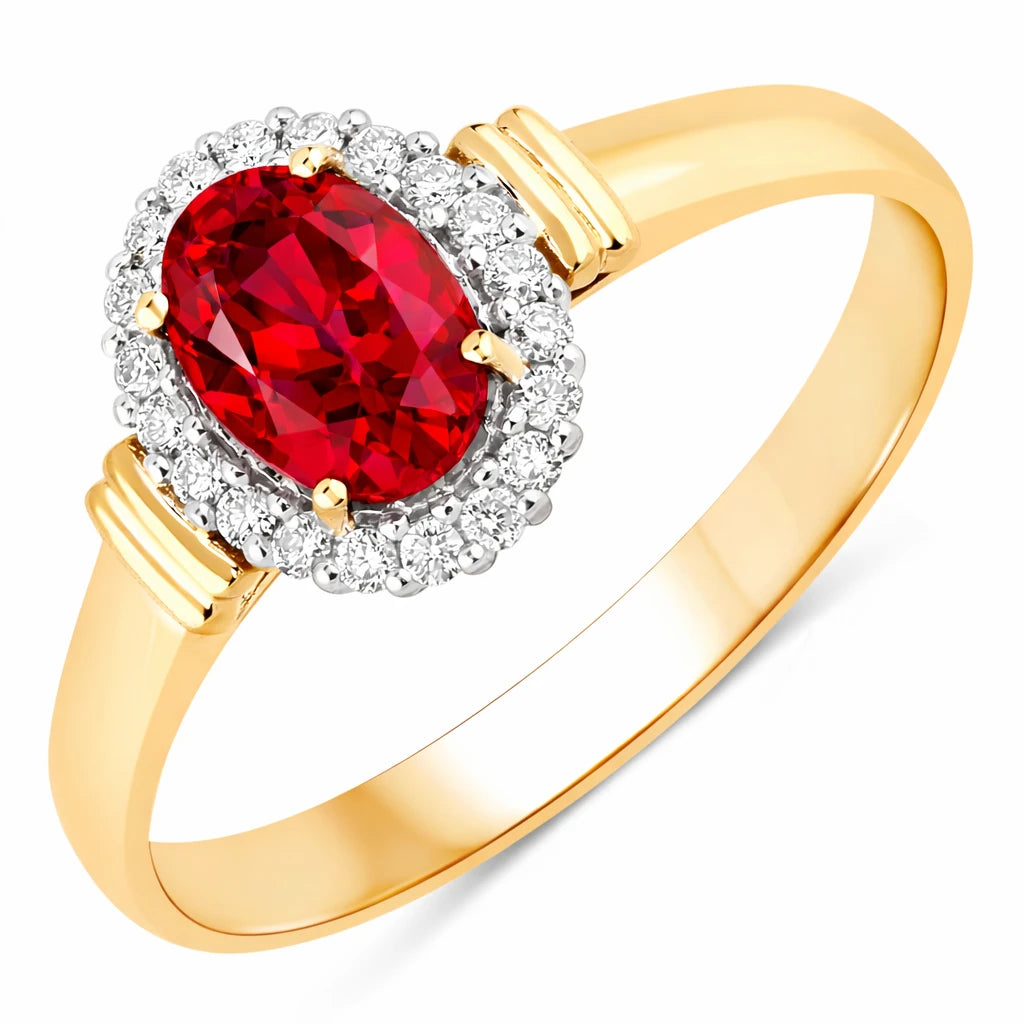 Vintage Oval Cut Diamond Accent Ring
