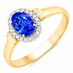 Vintage Oval Cut Diamond Accent Ring