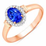 Vintage Oval Cut Diamond Accent Ring