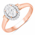 Vintage Oval Cut Diamond Accent Ring