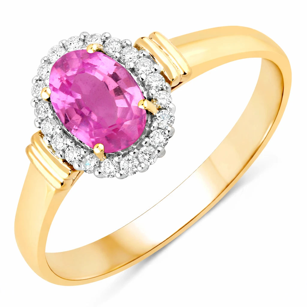 Vintage Oval Cut Diamond Accent Ring