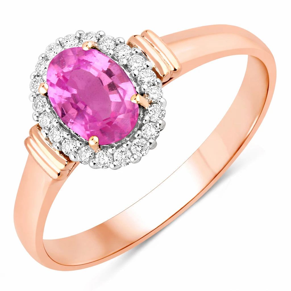 Vintage Oval Cut Diamond Accent Ring