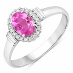 Vintage Oval Cut Diamond Accent Ring