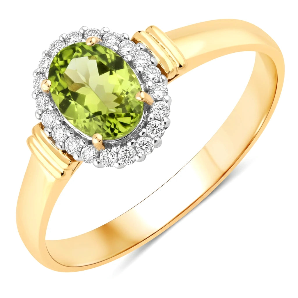 Vintage Oval Cut Diamond Accent Ring