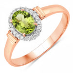 Vintage Oval Cut Diamond Accent Ring
