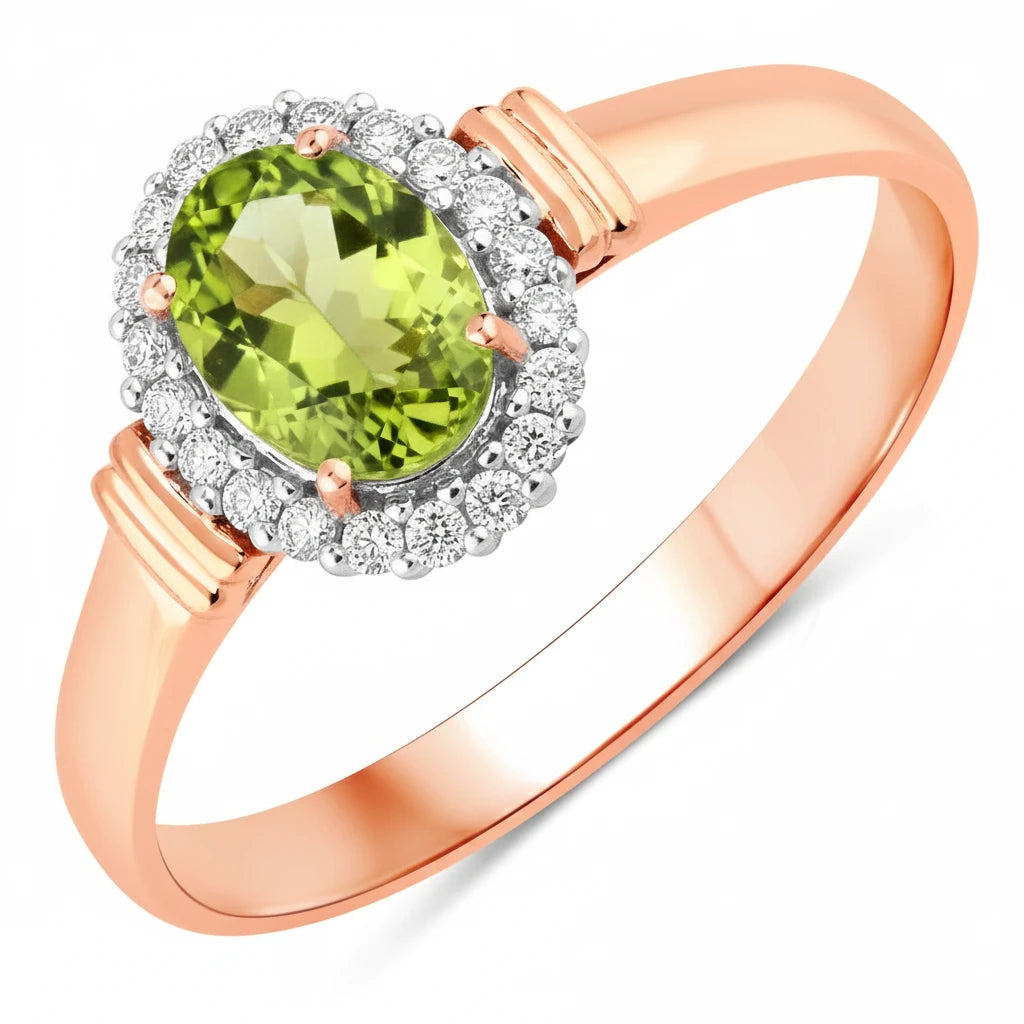 Vintage Oval Cut Diamond Accent Ring