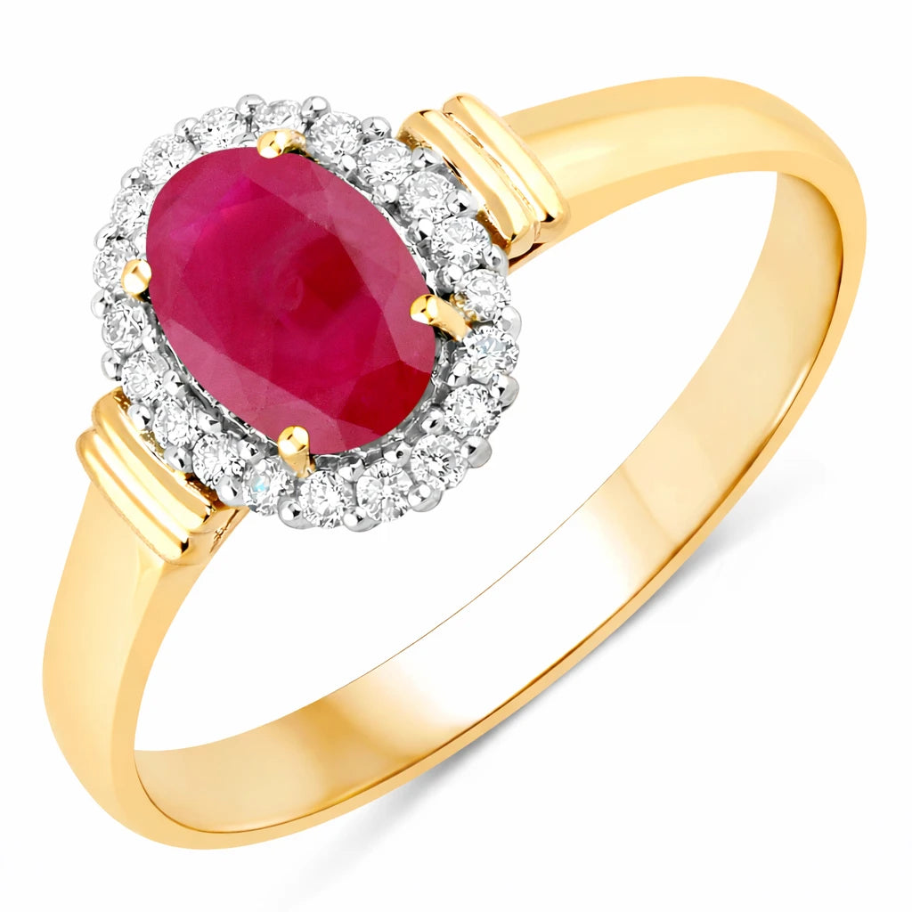 Vintage Oval Cut Diamond Accent Ring