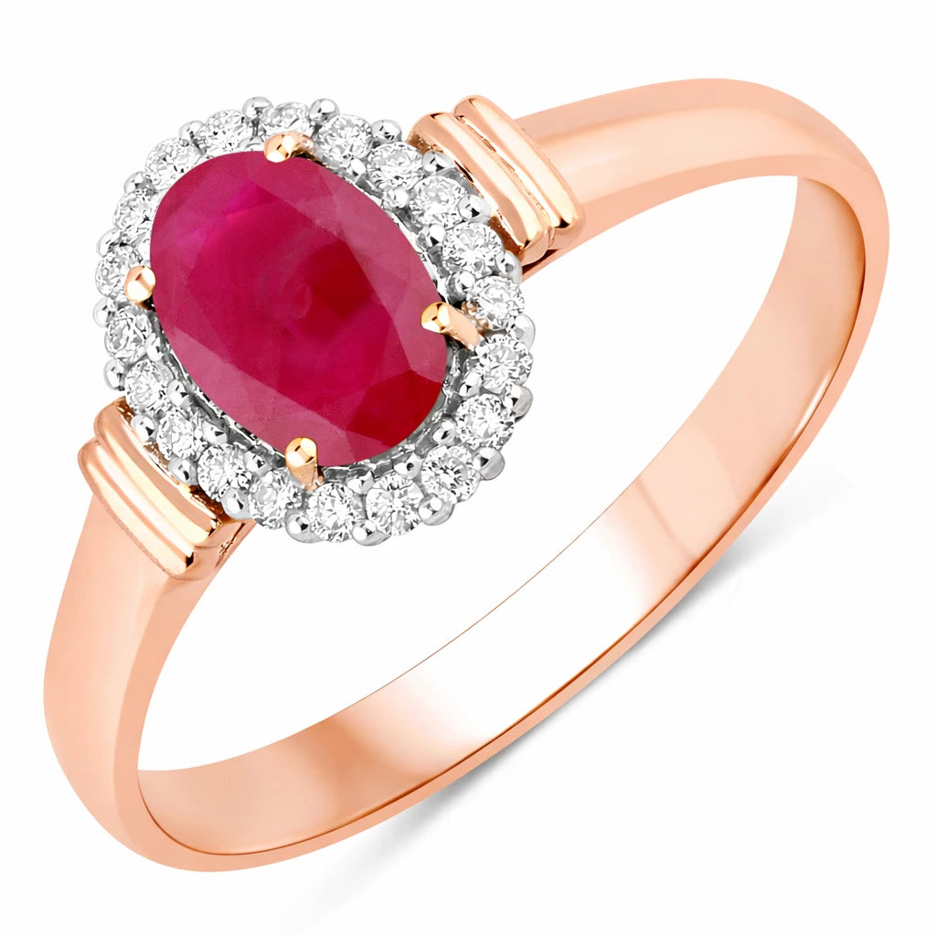 Vintage Oval Cut Diamond Accent Ring