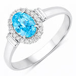 Vintage Oval Cut Diamond Accent Ring