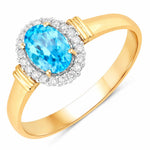 Vintage Oval Cut Diamond Accent Ring