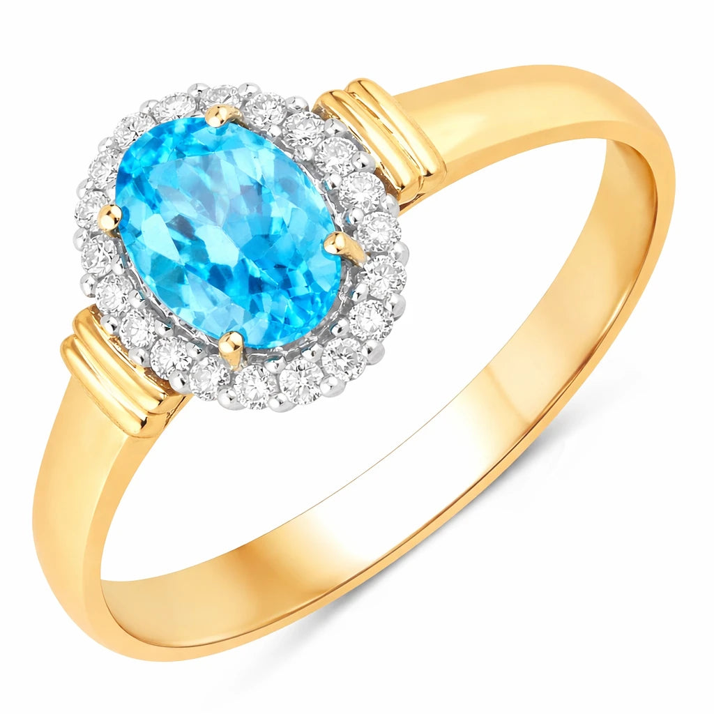 Vintage Oval Cut Diamond Accent Ring