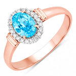 Vintage Oval Cut Diamond Accent Ring