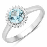 Sunburst Round Cut Diamond Accent Ring