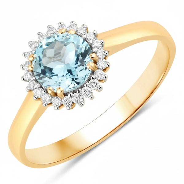Sunburst Round Cut Diamond Accent Ring