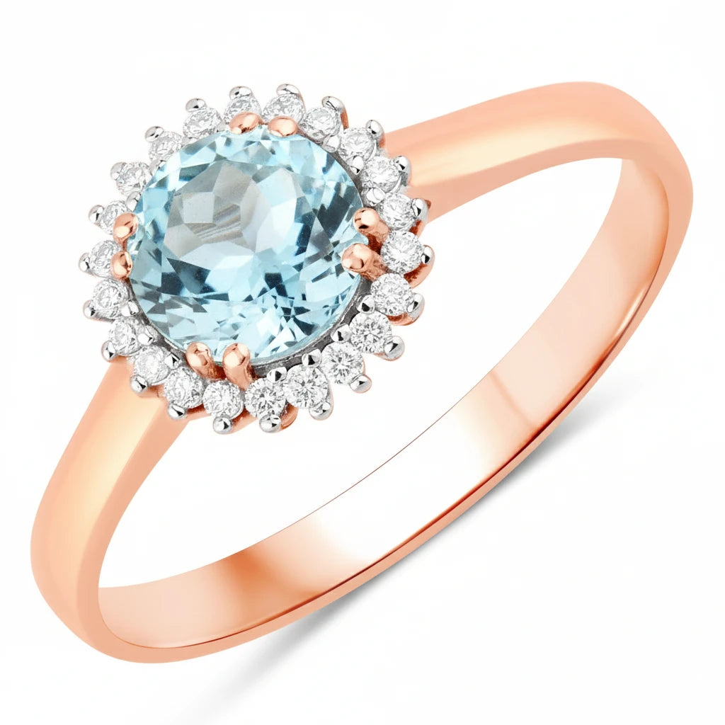 Sunburst Round Cut Diamond Accent Ring
