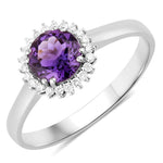 Sunburst Round Cut Diamond Accent Ring