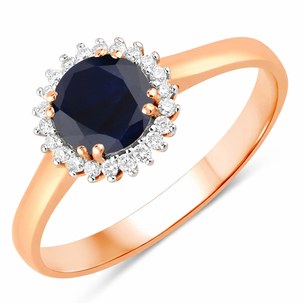 Sunburst Round Cut Diamond Accent Ring