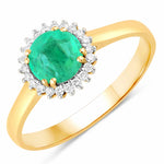 Sunburst Round Cut Diamond Accent Ring
