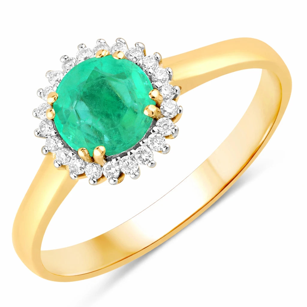 Sunburst Round Cut Diamond Accent Ring