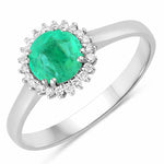 Sunburst Round Cut Diamond Accent Ring