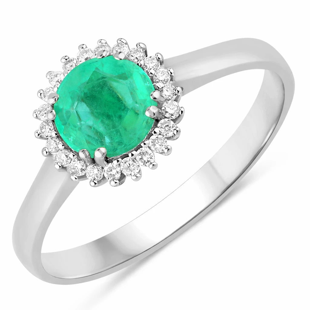 Sunburst Round Cut Diamond Accent Ring