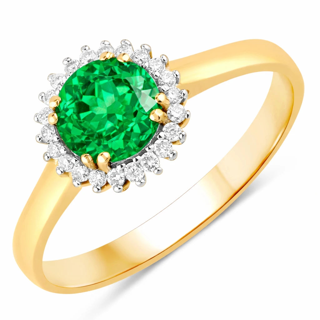 Sunburst Round Cut Diamond Accent Ring