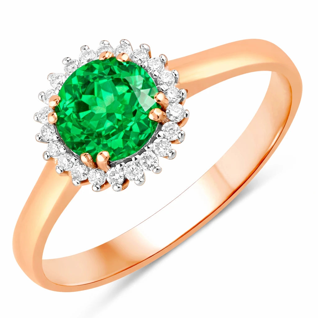 Sunburst Round Cut Diamond Accent Ring