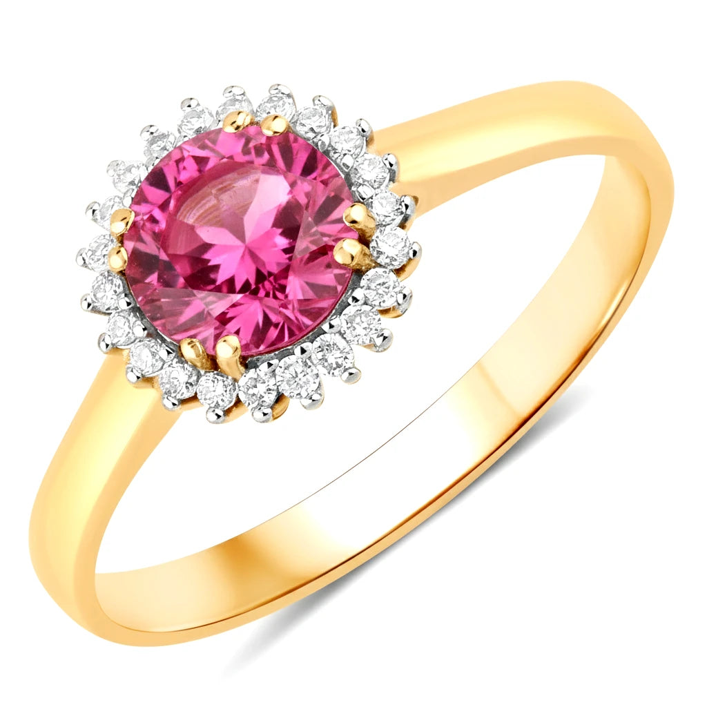 Sunburst Round Cut Diamond Accent Ring