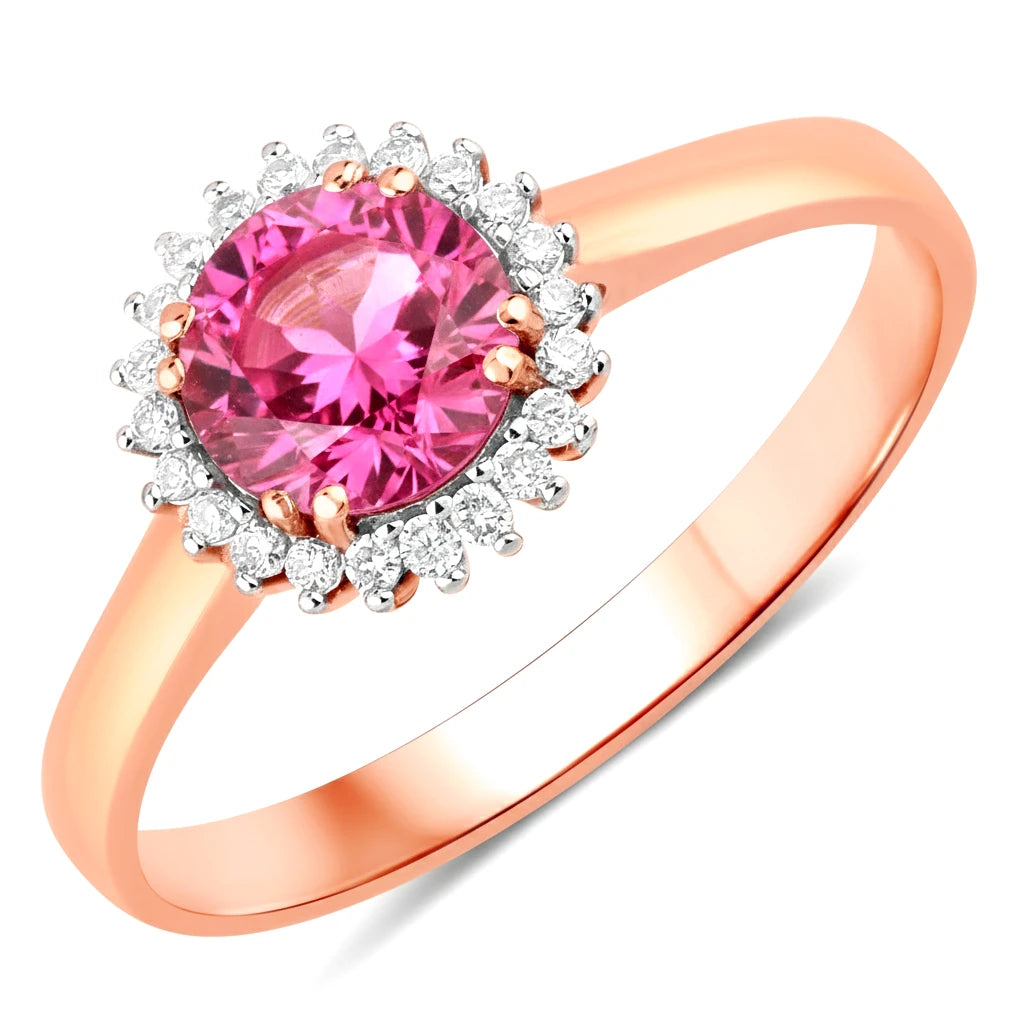 Sunburst Round Cut Diamond Accent Ring