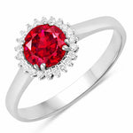 Sunburst Round Cut Diamond Accent Ring