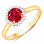 Sunburst Round Cut Diamond Accent Ring