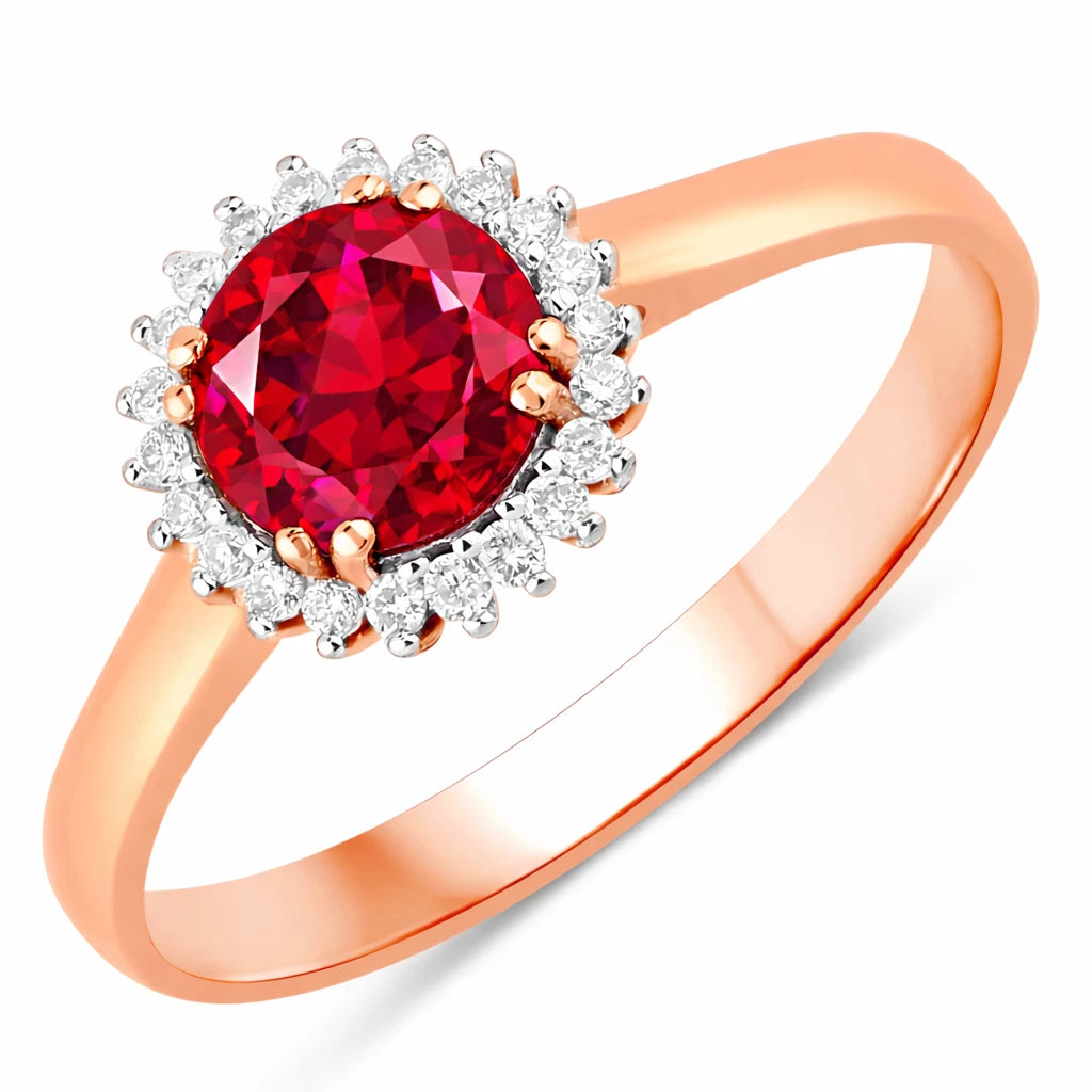 Sunburst Round Cut Diamond Accent Ring