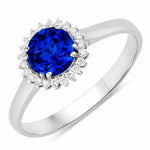 Sunburst Round Cut Diamond Accent Ring