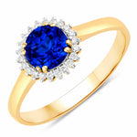 Sunburst Round Cut Diamond Accent Ring