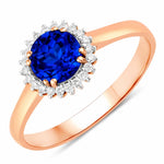 Sunburst Round Cut Diamond Accent Ring