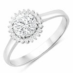 Sunburst Round Cut Diamond Accent Ring