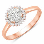 Sunburst Round Cut Diamond Accent Ring