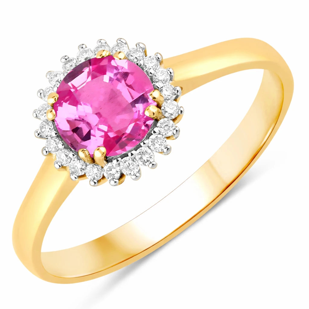 Sunburst Round Cut Diamond Accent Ring