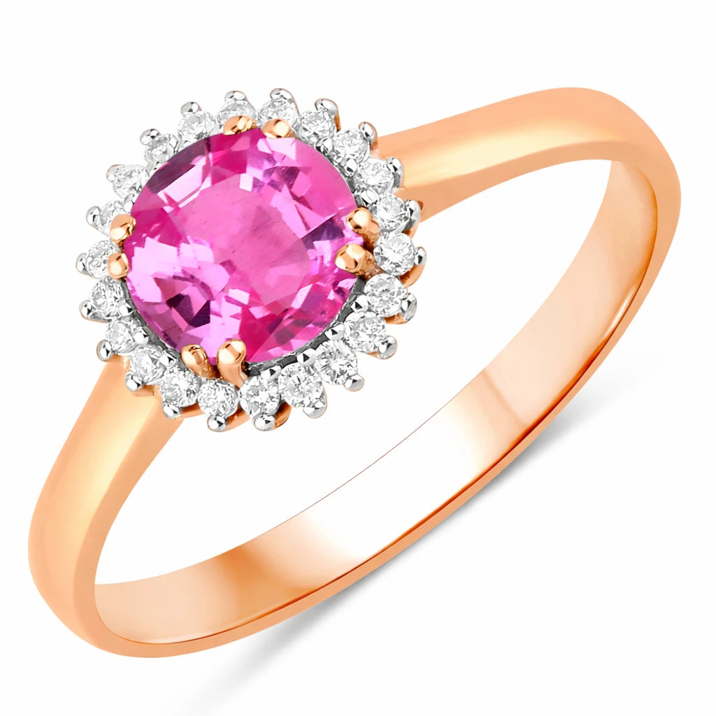 Sunburst Round Cut Diamond Accent Ring