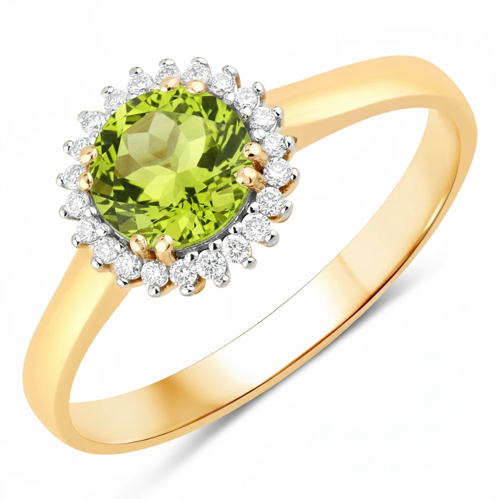 Sunburst Round Cut Diamond Accent Ring