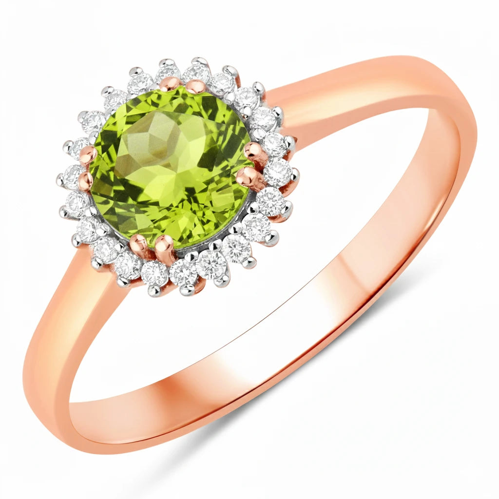 Sunburst Round Cut Diamond Accent Ring