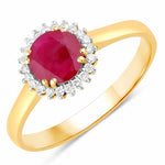 Sunburst Round Cut Diamond Accent Ring