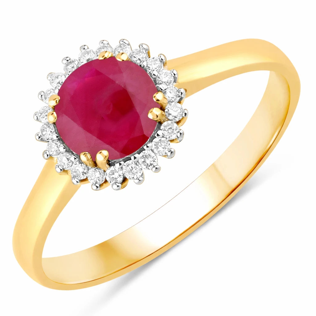 Sunburst Round Cut Diamond Accent Ring