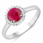 Sunburst Round Cut Diamond Accent Ring