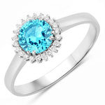 Sunburst Round Cut Diamond Accent Ring