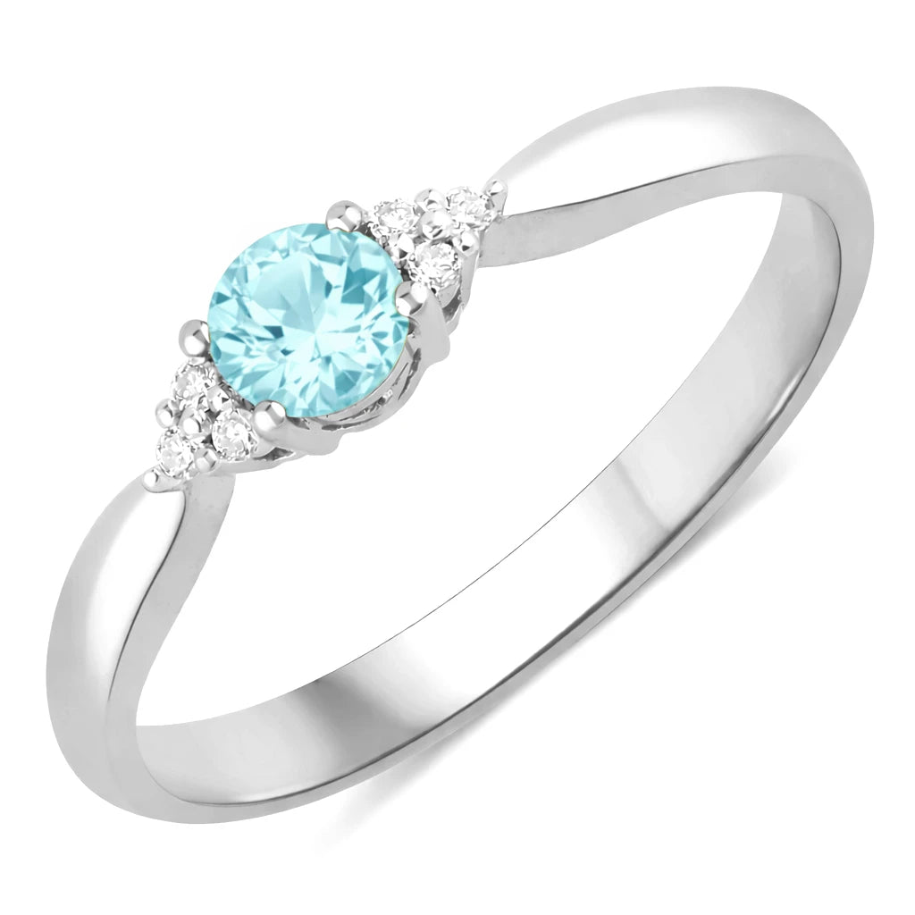 Round Cut Diamond Accent Ring