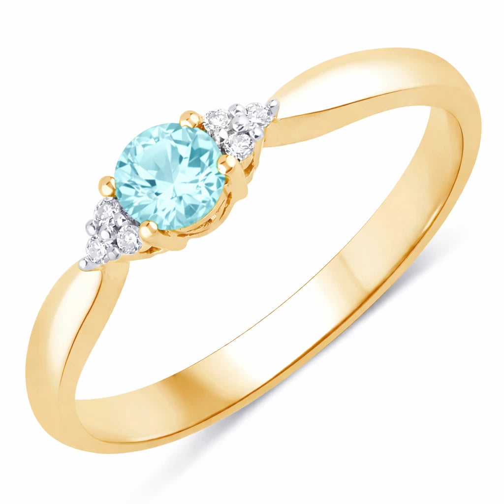 Round Cut Diamond Accent Ring
